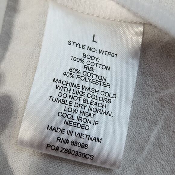 🔥NWT Ci Sono White Buttoned 3/4 Cuffed Roll Tab Sleeve Top Large - Picture 10 of 10